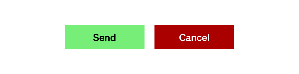 Send and Cancel buttons in red and green respectively, with distinct apparent luminosity