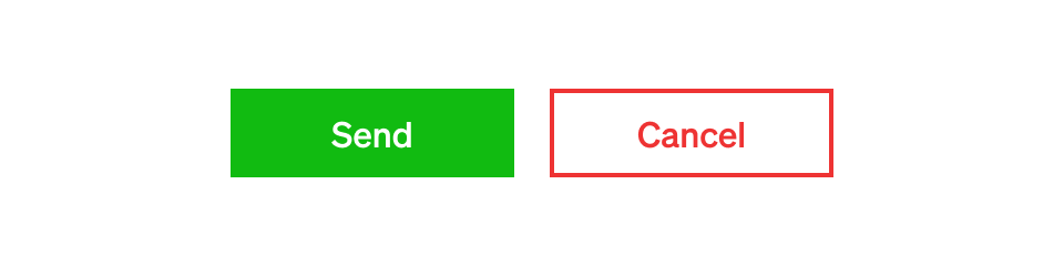 Send and Cancel buttons shown using solid and outlined styles respectively